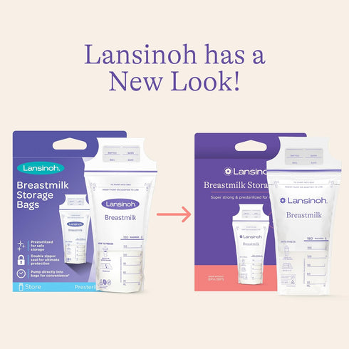 Lansinoh Breastmilk Storage Bags, 75 Count, Easy to Use Breast Milk Storage Bags for Feeding, Baby Essentials, Presterilized, Hygienically Doubled...