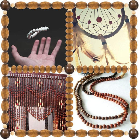 Black, Oval, 6 MM Hole, 22 Pack, Wooden Bead...
