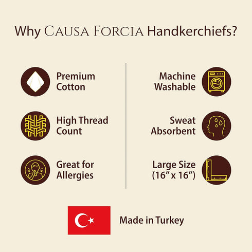Cotton Handkerchiefs for Men Thick Soft Turkish White Cotton, 12 Pack...