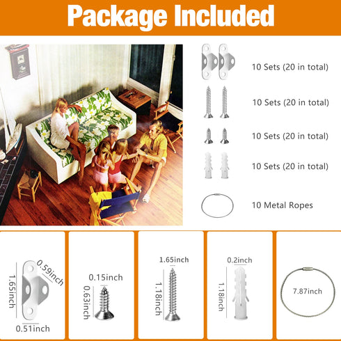 Furniture Anchors (10 Packs) Anti Tip Furniture Anchors for Baby Proofing, Furniture Wall Anchor Earthquake Straps for Furniture Dresser Wall Safe...