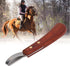 Hoof Knife, Stainless Steel Blade Curved Farrier Horse Hoof Trimmer with Non Slip Rubber Wood Handle, Multipurpose Hoof Loop Trimming Knife, for H...