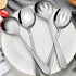 Hammered Serving Spoons, E-far 8-Piece Metal Serving Utensils Set - Solid Spoon x 4, Slotted Spoon x 4, Stainless Steel Hostess Tablespoons Set Se...