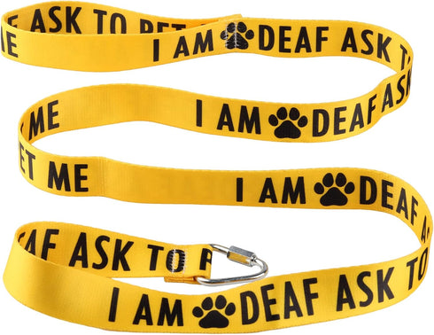 Funny Dog Leash Sleeve I Am Deaf Ask to Pet Me Dog Leash Walking Training Dog Leashes Dog Owner Pet Lover Gift (I Am Deaf Ask to Pet Me-YE)...