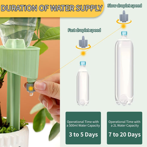 12 Pack Self Watering Spikes for Plants, Automatic Plant Watering Devices with Slow Release Control Valve, Adjustable Self Watering Planter Insert...