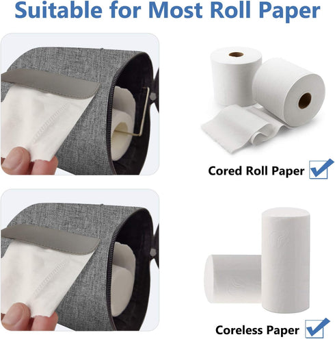 Hanging Toilet Paper Holder Cat Proof Roll Tissue Storage Waterproof and Portable Paper Container with Adjustable Strap Reusable Roll Tissue Organ...