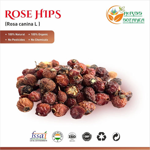 Herbs Botanica Rosehips Dried Organic Rose Hip Herbal Tea, Homemade Sauce, Jellies, Soups, Seasoning, Syrup Vitamin C Rich 100% Naturally Dried Ro...