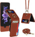 LBYZCASE Case for Galaxy Z Flip 3 5G,Samsung Z Flip 3(2021) Leather Wallet Case,Adjustable Crossbody Lanyard Durable Card Slots Ultra Slim Luxury ...