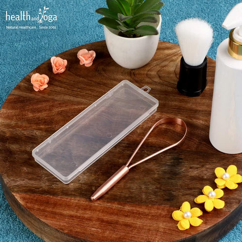 HealthAndYoga™ qLoop Copper Tongue Cleaner – Easy One Hand Use – Larger Surface Coverage – Ayurvedic Copper Health for Fresh Breath and Total Oral...