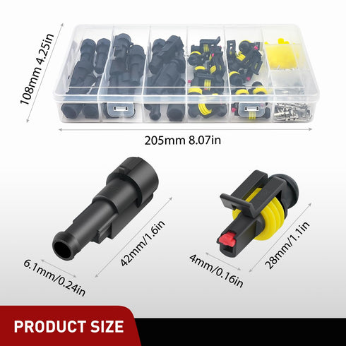 Nilight 120PCS 1 Pin Electrical Connector ?Plug Male Female Terminal Wire Connector Waterproof Connectors 1 Way Automotive Connect Set for Car Tru...