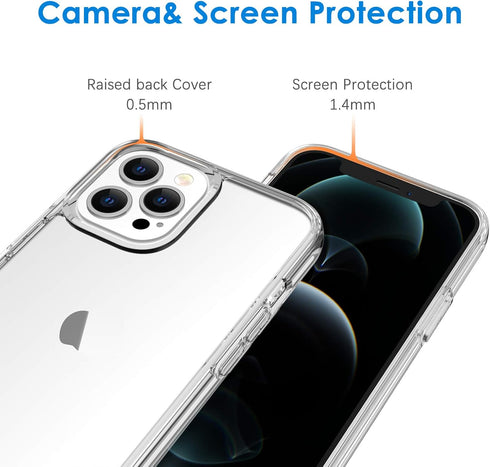 JETech Case for iPhone 12 Pro Max 6.7-Inch, Non-Yellowing Shockproof Phone Bumper Cover, Anti-Scratch Clear Back (Clear)...