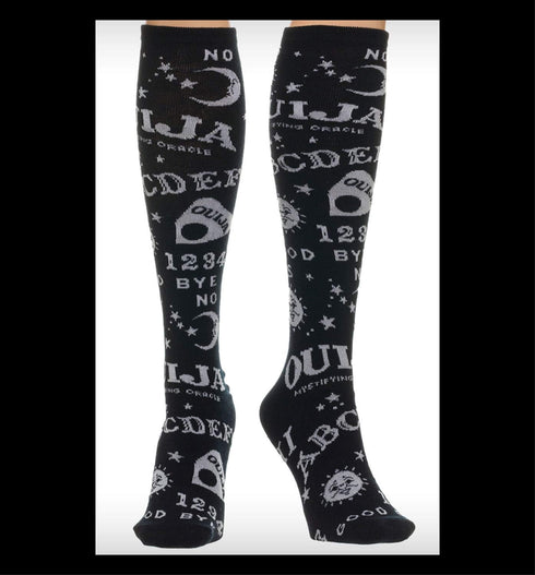 Ouija Board Print Women's Juniors Knee High Socks Size 9-11...