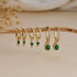 2/3 Pairs Dainty Small 14K Gold Plated Hoop Earring Set - Trendy Emerald Color CZ Drop Huggie Earrings for Women Jewelry Gift...