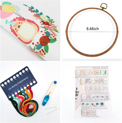 Maydear Stamped Embroidery Kit for Beginners with Pattern, Cross Stitch kit, Embroidery Starter Kit Including Embroidery Hoop, Color Threads and E...