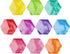 10 Pieces Hexagon Shaped Colorful Stickers Dry Erase Board Marker Removable Vinyl Dot Teachers Classroom Table Wall Decal...