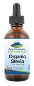 Pure Mountain Botanicals Organic Liquid Stevia Sweetener – Alcohol Free and Kosher Sweet Sugar Substitute Stevia Drops - 2oz Glass Bottle...