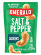 Emerald Nuts Salt and Pepper Seasoned Cashews (1-Pack), 5oz Resealable Bag, Kosher Certified, Non-GMO, Contains No Artificial Preservatives, Flavo...