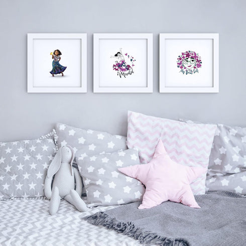 Trends International Gallery Pops Disney Encanto - Painted Paradise Encanto House Wall Art Wall Poster, 12" x 12", White Framed Version...