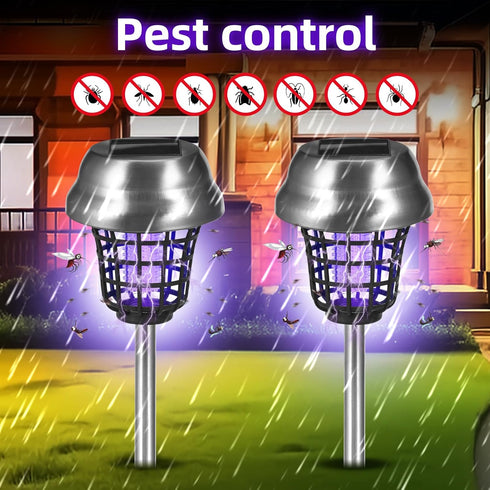 Solar Bug Zapper Outdoor Mosquito Zapper 2 in 1 Mosquito Killer Lamp for Patio Backyard Garden Pathway Insect Mosquito Repellent purple and White ...