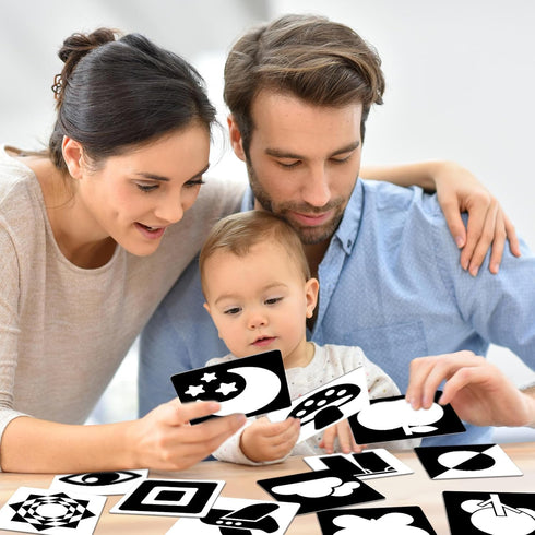 High Contrast Baby Cards for Infants, Black and White Baby Cards High Contrast Baby Toys for Newborns Visual Stimulation Brain Sensory Development...