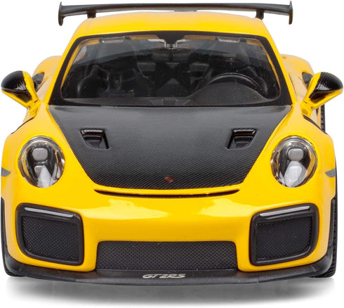 Maisto Porsche 911 GT2 RS Yellow with Carbon Hood and Gold Wheels Special Edition 1/24 Diecast Model Car...