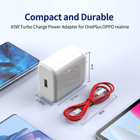 Jelanry OnePlus Warp Charger, 65W Warp Charger Block Replacement for OnePlus 10 Pro 10T 5G 9 Pro 9RT 9 9R 8T+ 5G 8T Nord 2,10V 6.5A Warp Fast Wall...
