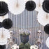 Cheerland Black White Party Decorations Hanging Paper Fans Garland Kit Wedding Halloween Birthday Baby Shower Casino Gothic Decor Spooky Haunted H...