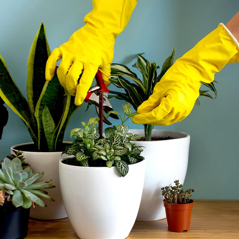 Rubber Kitchen Dishwashing Gloves - 4 Pairs Colorful Reusable Household Cleaning Gloves for Washing Dishes and Cleaning Tasks, Flexible Long-lasti...