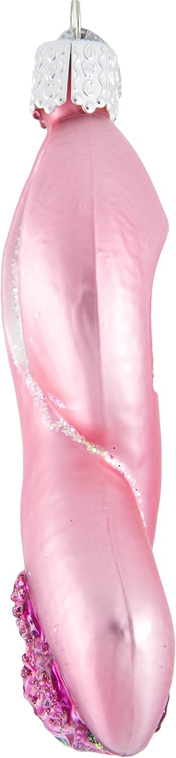 Old World Christmas Pink Ribbon with Roses Glass Blown Ornament for Christmas Tree...