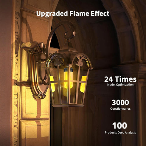 ?Upgraded? LED Flame Light Bulbs, 4 Modes Flickering Light Bulbs with Gravity Sensor, E26 Fire Light Bulb for Halloween, Christmas, Party, Porch, ...