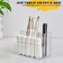Cerpourt Clear Acrylic Makeup Brush Organizer,Multi-Purpose Cosmetic Brushes Storage Holder with 3 Slots,Pencil Pen Holder for Desk,Desk Organizer...