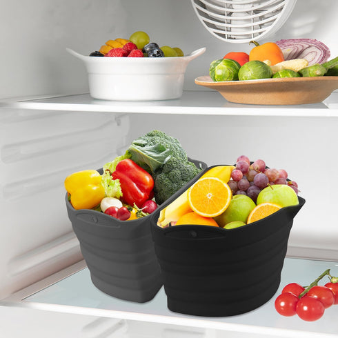 Slow Cooker Liners, Silicone Crock Pot Liners Oval, Reusable Crock Pot Divider for 6QT Crock, Leakproof, Dishwasher Safe BPA Free(Grey+Black)...