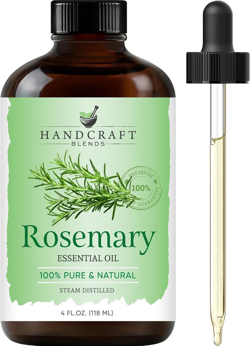 Handcraft Blends Rosemary Essential Oil – Huge 4 Fl Oz – 100% Pure and Natural – Premium Grade Essential Oil for Diffuser and Aromatherapy, Skin, ...