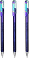 Pentel Hybrid - Dual Metallic - Liquid Gel Rollerball Pens - K110 - Violet & Metallic Blue Ink - Pack of 3...