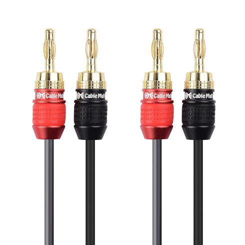 Cable Matters Heavy Duty 12 ft Speaker Wire 12 Gauge, Oxygen-Free Bare Copper (OFC) Banana Plug Speaker Cable - 12 Feet / 3.6 Meters...