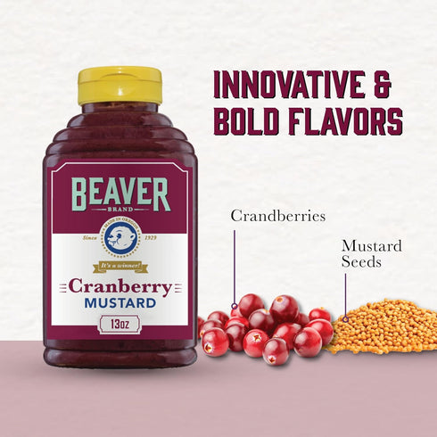 Beaver Cranberry Mustard, 13 oz squeeze bottle...