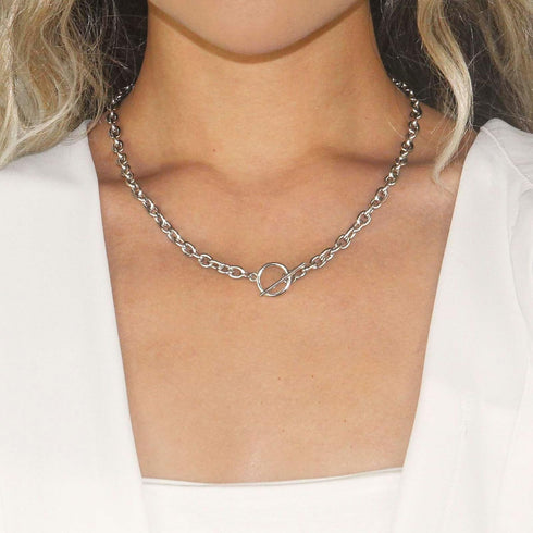 Toggle Necklace 14K Gold Plated Paperclip Chain Choker Stainless Steel Cable Necklaces Jewelry for Women...