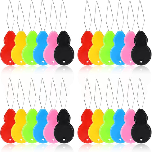 42 Pieces Plastic Needle Threaders, Gourd Shaped Wire Loop DIY Needle Threaders Hand Machine Sewing Tool Needle Threader for Sewing Crafting Knitt...