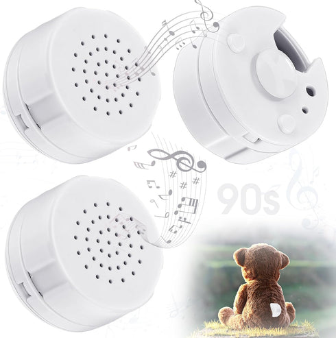 3 Pcs Voice Recorder for Stuffed Animal, Voice Recorder Box Stuffed Bear Mini Voice Recorder Device, DIY Custom Voice Message Toy Voice Recorder f...