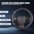 1 PC Car D Shape Round Steering Wheel Cover, Universal 15In Silicone Steering Wheel Cover, Non-Slip Breathable Steering Wheel Protector, Unisex Ca...
