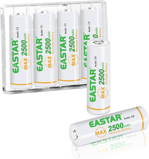 Rechargeable AA Batteries, Double A Battery 2500mAh High Capacity Precharged Ni-MH AA Rechargeable Batteries, All-Purpose Pre-Charged Battery for ...