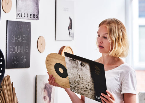 Bamboo Vinyl Record Wall Mount Display | Floating Album Storage LP Holder with No Frames or Visible Support | Turn Your Living Space Into an Art G...