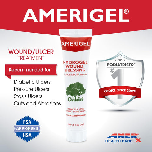 AMERIGEL Hydrogel Wound Dressing (1 oz.) - Provides Moisture-Rich Healing Environment for Dry Wounds...