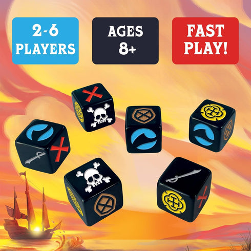 Booty Dice | Quick Pirate Dice Game | Great for Family Game Night | Perfect for Kids and Adults | Ages 8 and up...