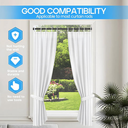 Tension Curtain Rod Spring Curtain Rod Adjustable Tension Rod 1pcs Adjustable Spring Curtain Rod, Tension Rods for Windows 28 to 48 Inch, Non Slip...