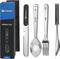 PortableAnd Travel Cutlery 3 PCS Camping Utensil Set with Spoon, Fork, Knife & Bottle Opener Best Gift for Travel, Outdoor Backpacking Flatware wi...
