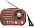Portable Vintage Radio Retro Bluetooth Speaker, FM/AM/SW Old Fashion Classic Style, Adjustable Antenna, Rechargeable Battery Powered & USB Chargin...