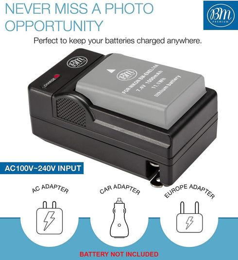 BM Premium EN-EL25 Battery Charger (MH-32 Replacement) for Nikon Z30, Z50, Z fc Digital Cameras...