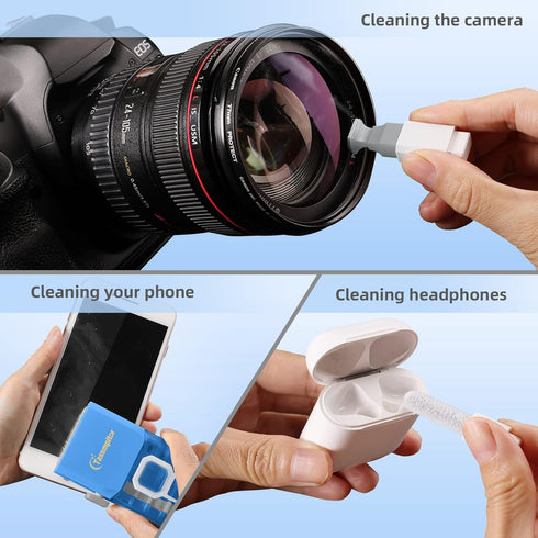 Electronics Screen Cleaner Repair Tool with 3 in 1 Earbud Cleaner Pen, Camera Lens Pen, Suit for iPad, iPhone, Cell Phone, Sky Blue...
