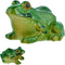 2pcs Frog Statues, 2 Sizes Resin Frogs Garden Miniatures Decor Lifelike Frog Miniature Figurines Animals Ornament for Garden Landscape Dollhouse D...