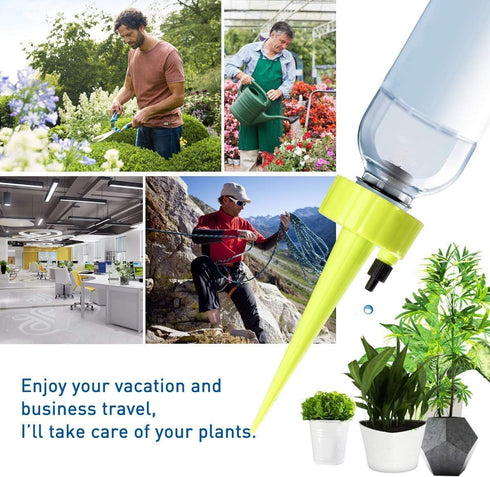 Plant Self Watering Spike,YIMIKE Plastic Self Watering Device with Slow Release Control Valve Plant Watering System for Vacation and Trip,Easy to ...
